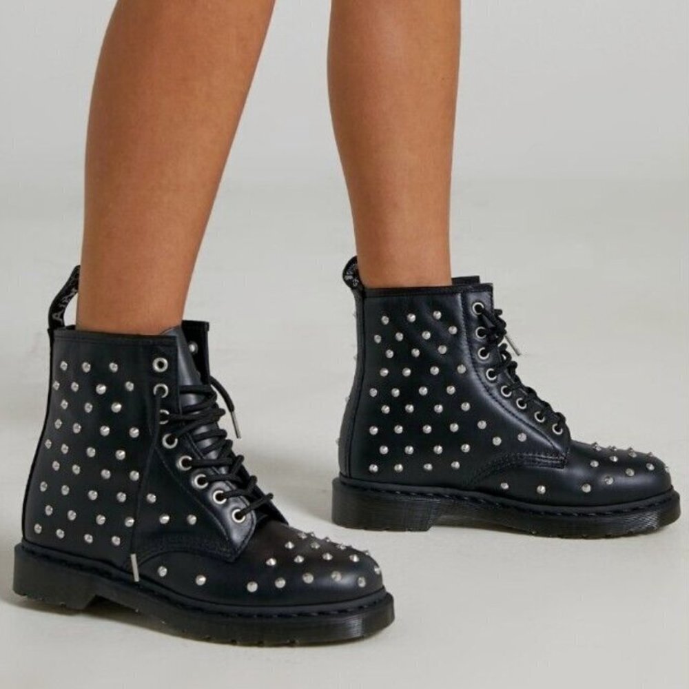 Dr. Martens 1460 Stud Wanama Leather Lace Up Boots